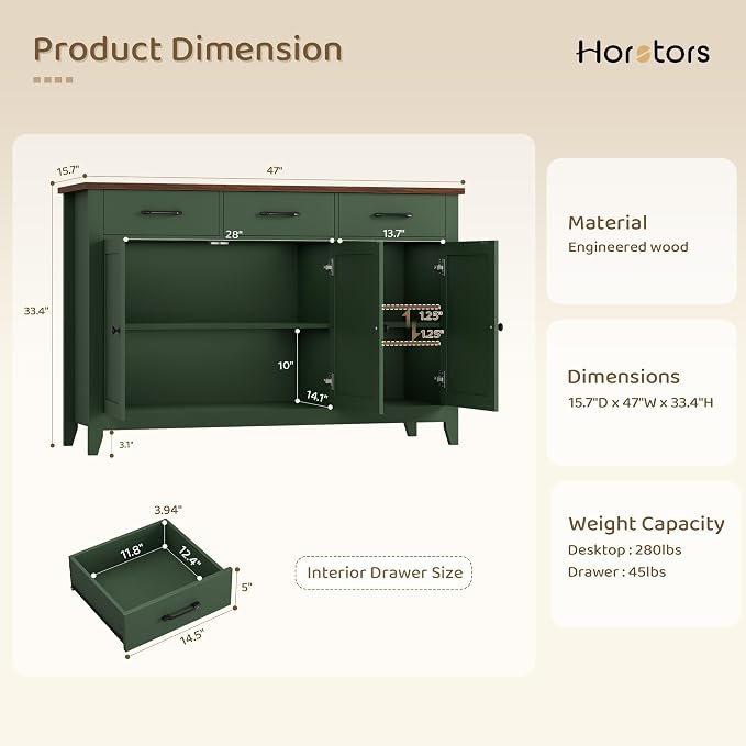 HORSTORS 47" Buffet Cabinet - Image 3