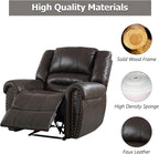 CANMOV Leather Recliner Chair, Classic and Traditional Manual Recliner Chair - Image 7