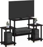 Furinno Turn-N-Tube No Tools Entertainment Center, Square corner, Dark Walnut by Furinno-FitsYourSpaceFitsYourBudget