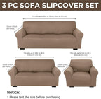 Peryiter 3 Pcs Couch and Loveseat Covers Set Sofa Cover - Image 2
