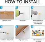 IARTTOP Large Boho Sun Wall Art Framed Wooden Art Wall Decor Rainbow Sun Rising - Image 6