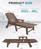 Ciokea Outdoor Chaise Lounge Chair Set of 2, Patio Lounge Chairs - Image 3