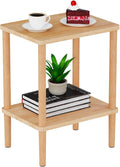 LUCKNOCK Solid Wood Side Table, 2-Tier Small End Table by LUCKNOCK