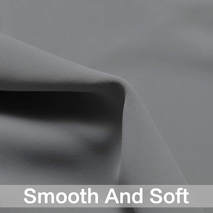 Yakamok Grey Room Darkening Curtains 42x84 inch Gray Grommet-Living Room | 2 - Image 4