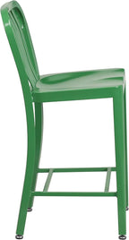 Flash Furniture Commercial Grade 24" High Green Metal Indoor-Outdoor Counter - Image 7