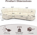 Yolsali 3-Seater Recliner Sofa, Manual Reclining Couch - Image 2