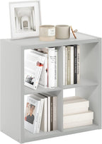 Furinno Cubicle Open Back Decorative Cube Storage Organizer, Light Grey by Furinno-FitsYourSpaceFitsYourBudget