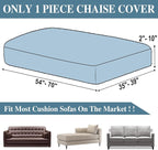 LA MEACK Couch Cushion Cover Chaise Lounge Cover Washable Separate Seat Chaise - Image 6