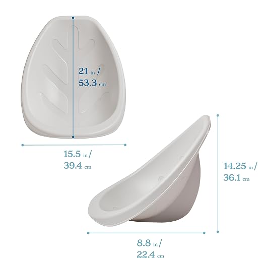 ECR4Kids Plastic Leaf Scoop Floor Rocker Seat, Classroom Furniture, Light Grey - Image 3
