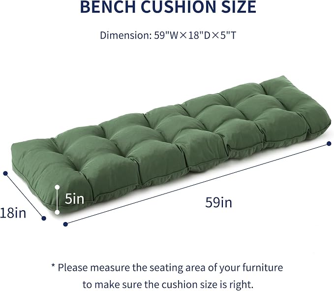 IPYNBAP Outdoor Bench Cushion, Waterproof Bench Cushion - Image 2