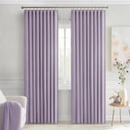 MIULEE Lilac Back Tab Blackout Curtains 52x90 Inch Long 2 Panels Set | Rod - Image 9