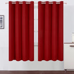 Blackout Curtains 66 x 72 Inch Long Red Curtains Set of 2 Panels Room Darkening by Lemomo