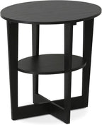 Furinno JAYA Side Table, 2-Tier Round Modern End Table - Image 7