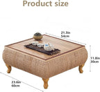 Japanese-Style Rattan Floor Table - Image 3