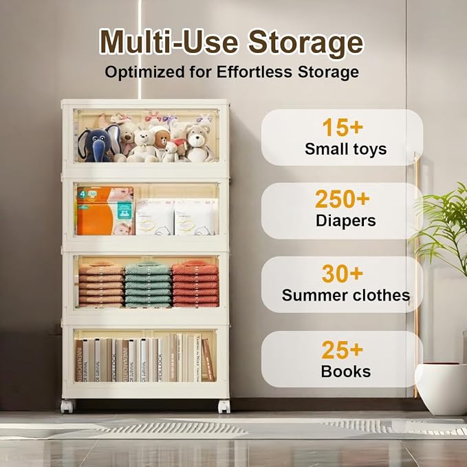 4-Tier Foldable Storage Cabinet - Image 6