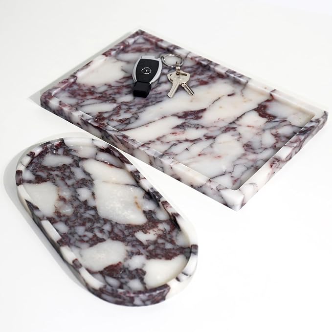 Real Luxurious Natural Marble Vanity Tray Genuine Marble Storage Tray - Image 5