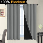 Yakamok Dove Grey 100% Blackout Curtains 63 Inches Long 52" Wide 2 Panel | - Image 2