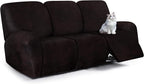 ANARACHON Leather Look Recliner Couch Cover, 8-Pieces Stretch Recliner Sofa by ANARACHON