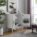 Home Square 2 Door Wood Bar Cabinet Set in White - Image 5