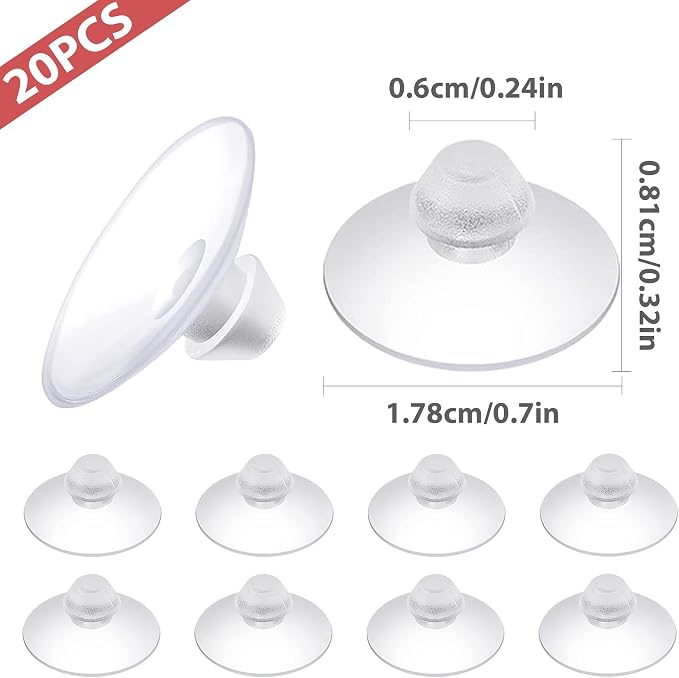 20-Pack Transparent Anti-Collision Suction Cups, 18mm/0.7" Mark-Free Design - Image 2