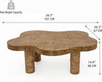 40" Cloud Coffee Table with 4 Round Table Legs, Modern Irregular Center Table - Image 2