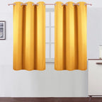 Yellow Blackout Curtains 42 x 54 Inch Length Set of 2 Panels Grommet Bedroom by Lemomo