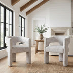 Jofran Gwen Jacquard Upholstered Accent Chair, Modern Luxury Plush Sculptural - Image 2