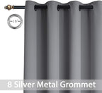 Yakamok Grey Room Darkening Curtains 52x84 inch Gray Grommet-Living Room | 2 - Image 5