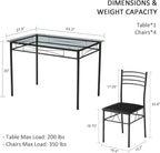 VECELO Dining Table Set for 4, 5-Piece Glass Kitchen Table - Image 6