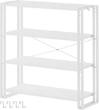 HCHQHS Bookshelf, 4-Tier Industrial Bookcase, Freestanding Tall Bookshelves by HCHQHS