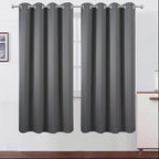 Blackout Curtains 66 x 72 Inch Long Frost Grey Curtains Set of 2 Panels Room by Lemomo