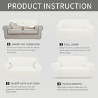 Easy-Going Stretch Oversized Sofa Couch Slipcover Washable Cream | 1-Piece - Image 6