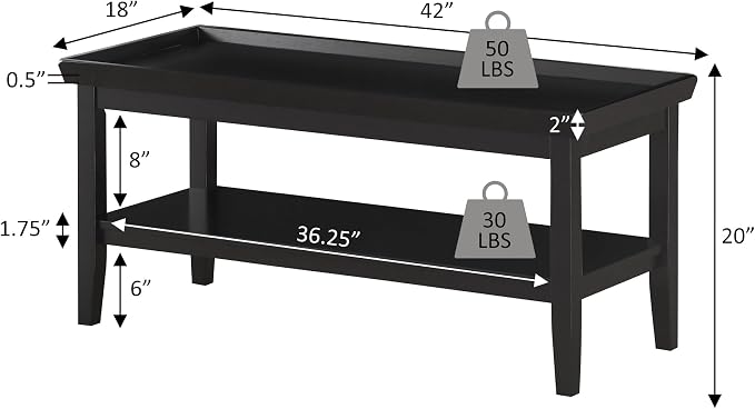 Convenience Concepts Ledgewood Coffee Table 42" - Image 3
