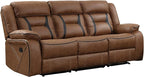 EBELLO Faux Leather Manual Reclining Sofa, 3 Seat Recliner Sofa Chair, Couch - Image 7