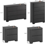 YANSNWO Minimalist Dresser and Nightstand Sets 4 Piece Bedroom Set, Wide & Tall - Image 3