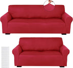 Peryiter 2 Pcs Sofa Covers Couch and Loveseat Covers Set Stretch Sofa Slipcover by Peryiter