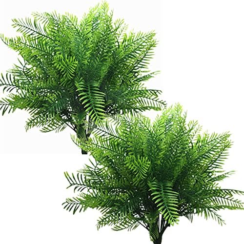 CATTREE Artificial Shrubs, 8pcs Plastic Plants Bamboo Grass Fake Green Bushes Greenery Leaves Wedding Indoor Outdoor Home Garden Verandah Office Table Centerpieces Arrangements Decoration by CATTREE