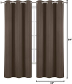 Chocolate Thermal Blackout Curtains/42 x 84 Inch/Set of 2 Panels Room Darkening - Image 10