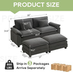 Oprisen 86" Modular Sectional Sofa, Comfy Cloud Couch Sectional Sofa - Image 2