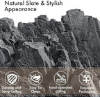 Slate Coasters Set of 8 with Metal Holder, Modern Stone Coasters for Drinks - Image 2