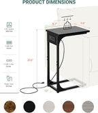 C-Shaped Side Table for Couch - Image 2