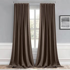 MIULEE Chocolate Brown Back Tab Blackout Curtains 52x108 Inch 2 Panels Set | - Image 9