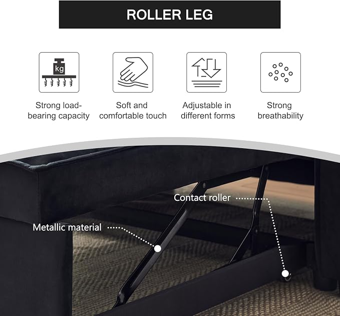 Futon Sofa Bed, Modern 3 in 1 Convertible Sleeper Sofa, Pull Out Couch Bed - Image 7