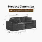 FILUXE Modular Sectional Sofa, Modern Modular Sofa Couch - Image 3
