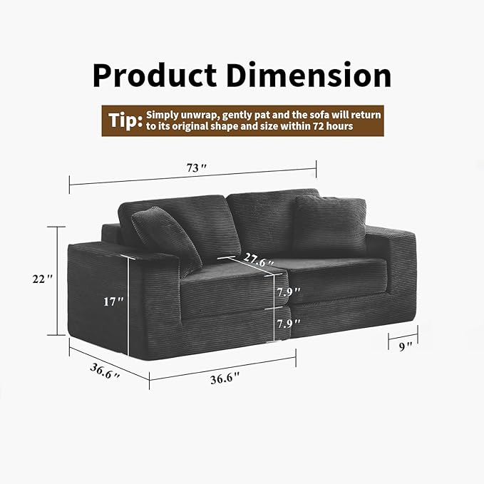 FILUXE Modular Sectional Sofa, Modern Modular Sofa Couch - Image 3