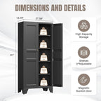 Yizosh Metal Pantry Cabinet, Tall Kitchen Pantry Storage Cabinet - Image 2