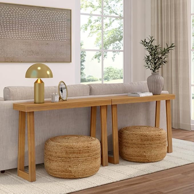 Plank+Beam Solid Wood Console Table, 46 Inch, Sofa Table, Narrow Entryway Table - Image 5