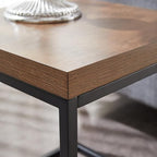 CENSI Modern Square End Table, Extra Thick 1.6" Wood Top & Metal Frame - Image 9