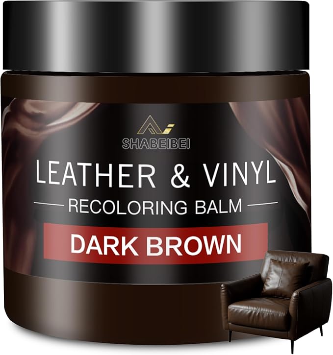 Leather Recoloring Balm and Scratch Repair Kit, Dark Brown Leather Restorer by SHABEIBEI