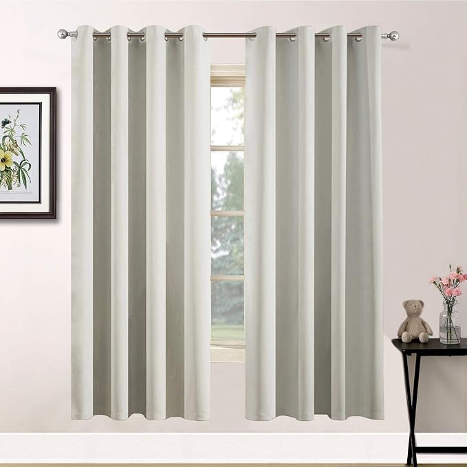 Yakamok Room Darkening Curtains 52x72 inch Length Light Beige-Living Room | 2 by Yakamok